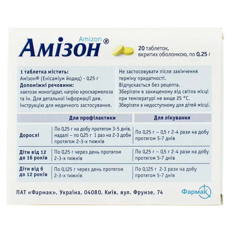*Амизон табл. 250мг №20