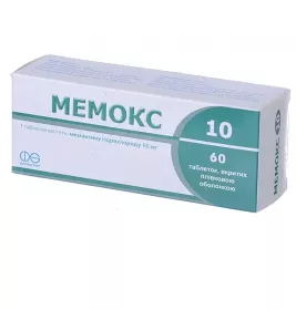 Мемокс 10 таблетки по 10 мг 60 шт. (10х6)