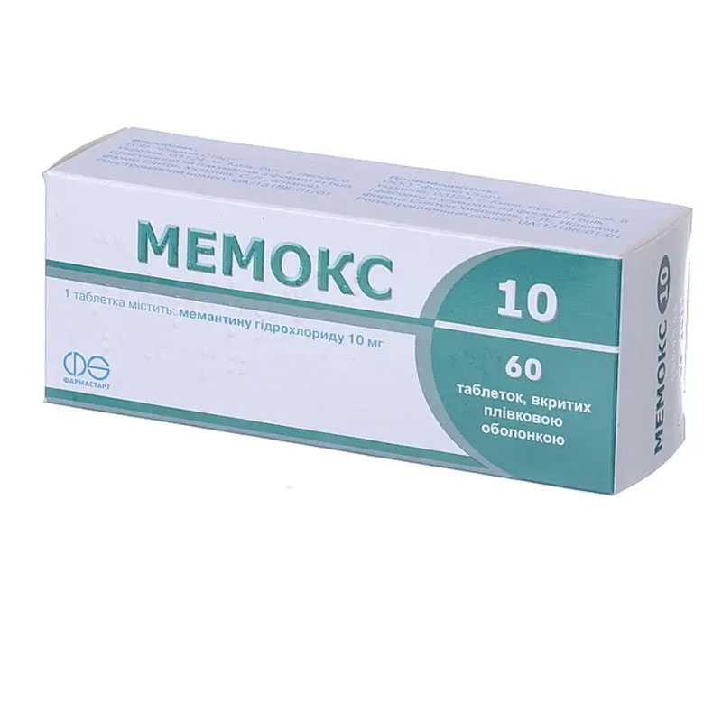 Мемокс 10 таблетки по 10 мг 60 шт. (10х6)