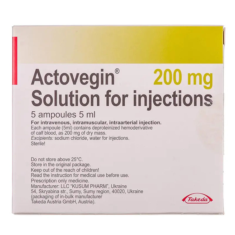 Актовегин раствор для инъекций 200 мг в ампулах по 5 мл 5 шт.