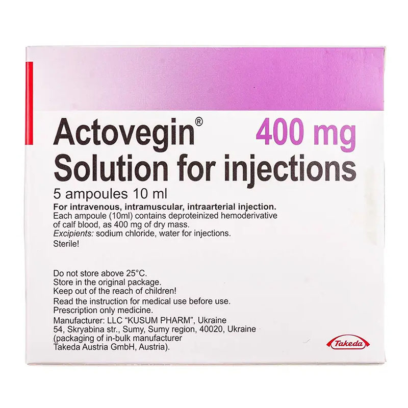 Актовегин раствор для инъекций 400 мг в ампулах по 10 мл 5 шт.