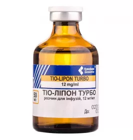 Тіо-Ліпон-Новофарм Турбо розчин для інфузій 12 мг/мл по 50 мл у флаконі 10 шт.