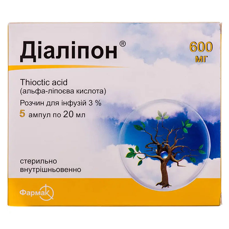 Діаліпон розчин для інфузій 3% в ампулах по 20 мл 5 шт.