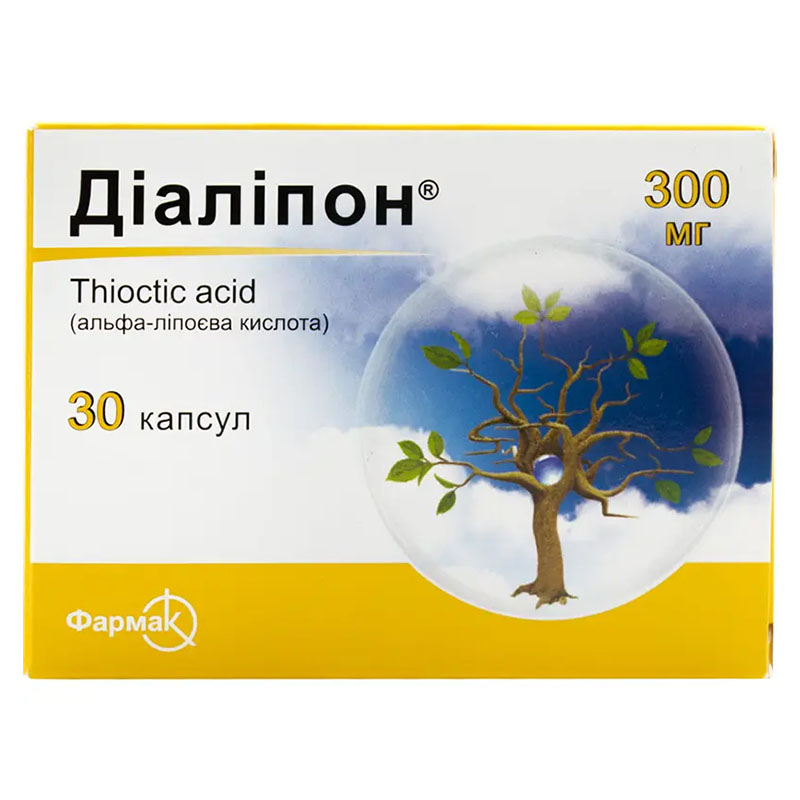 Діаліпон капсули по 300 мг 30 шт. (10х3)
