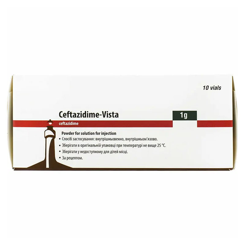 Цефтазидим-Виста порошок по 1 г во флаконе 10 шт.