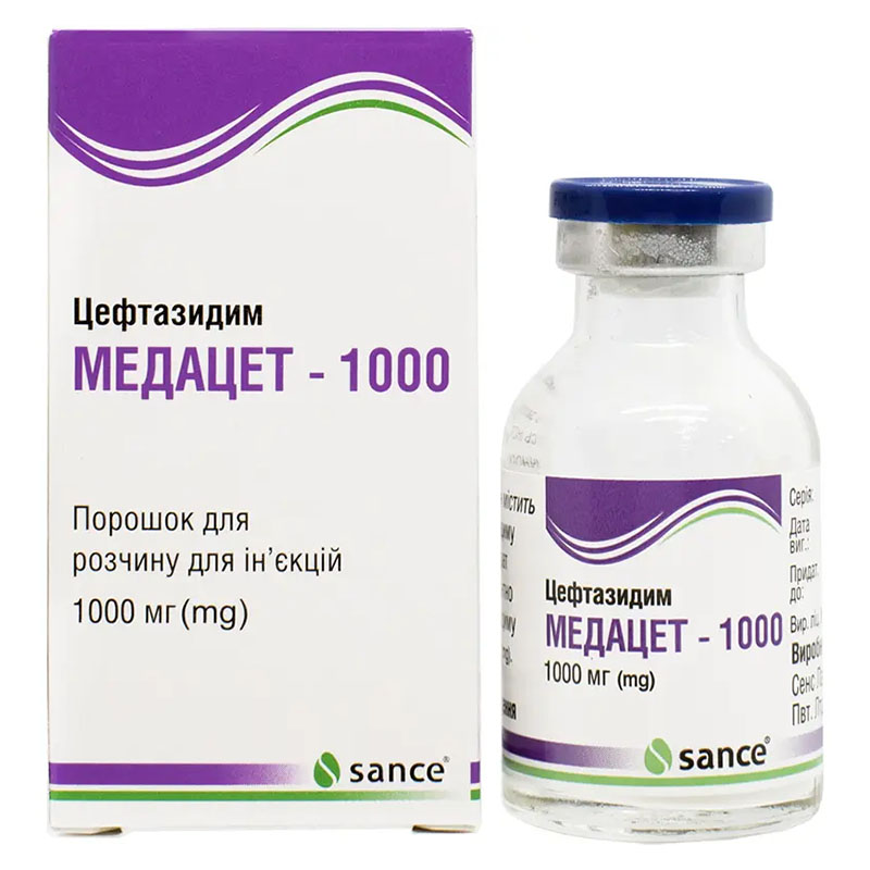 Медацет-1000 порошок для розчину для ін'єкцій по 1000 мг у флаконі 1 шт.