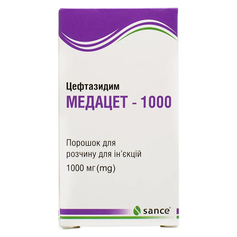 Медацет-1000 порошок для розчину для ін'єкцій по 1000 мг у флаконі 1 шт.