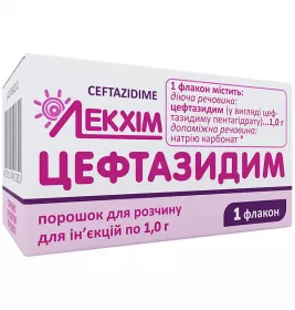 Цефтазидим порошок по 1 г у флаконі 1 шт. - Лекхім