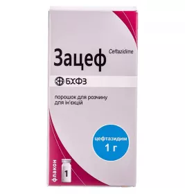Зацеф порошок по 1 г у флаконі 1 шт.