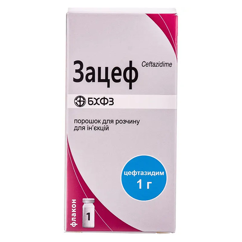 Зацеф порошок по 1 г у флаконі 1 шт.