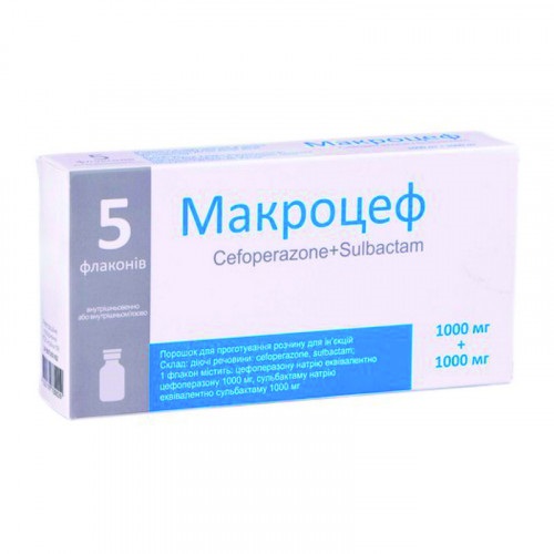 Макроцеф порошок по 1000 мг/1000 мг во флаконе 1 шт. Макроцеф порошок по 1000 мг/1000 мг во флаконе 1 шт.