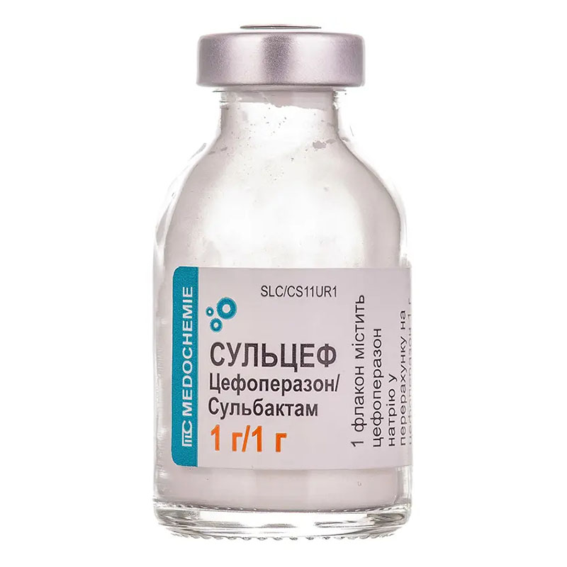 Сульцеф порошок по 1 г/1 г у флаконі 1 шт.