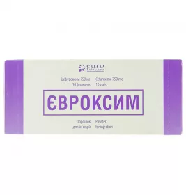 Євроксим порошок по 750 мг у флаконі 10 шт.