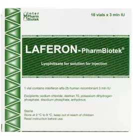 Лаферон порошок по 3 млн. МО у флаконі 10 шт. - Фармбіотек