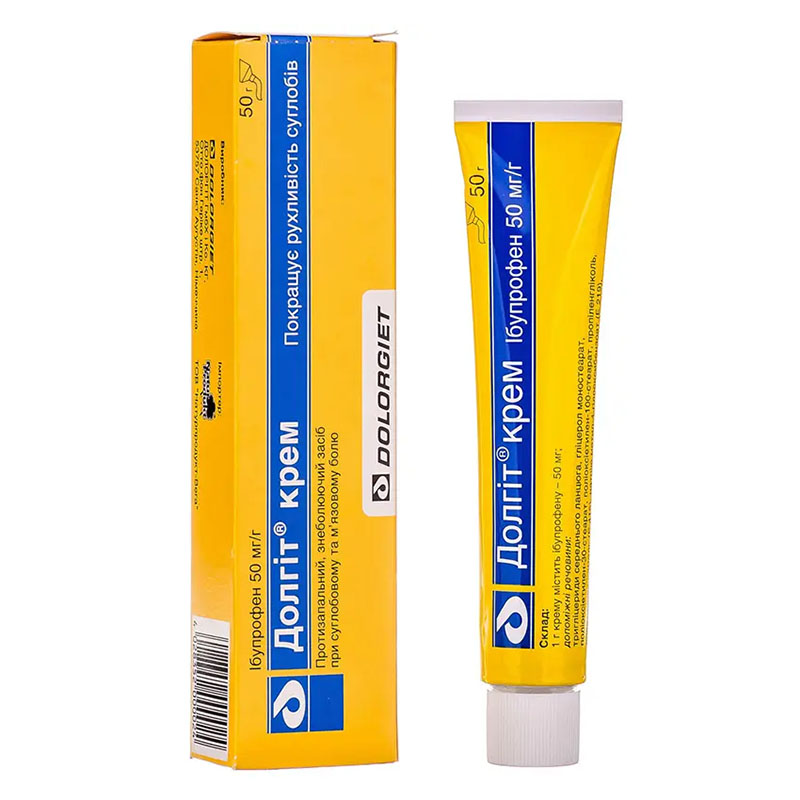 Долгіт крем 50 мг/г по 50 г у тубах