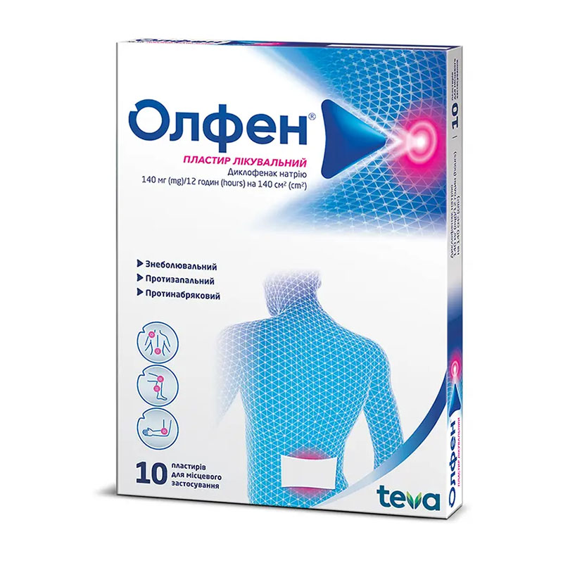 Олфен пластир по 140 мг/12 год (140 см2) 10 шт.(5х2)