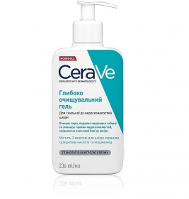 Гель CeraVe Глибоко очищувальний для схильної до недосконалостей шкіри обличчя та тіла 236 мл