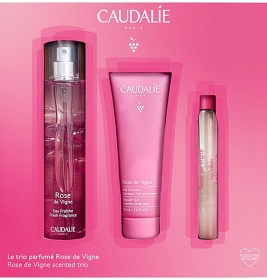 Набір Caudalie 2814-1 Rose de Vigne 2022(Енергетична туалетна вода Rose des Vignes10мл Гель для душу Rose de vigne 50мл Енергетична туалетна вода Rose des Vignes 50мл)