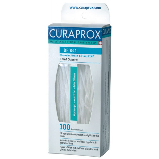*Зубна нитка Curaprox DF 841 нейлонова 3 в 1 SUPER 70см