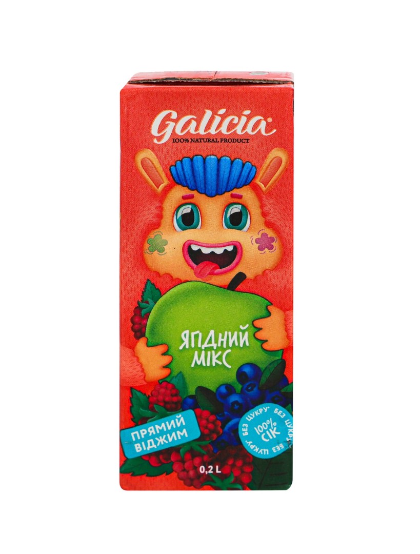 Сок Galicia Ягідний мікс з м'якіттю ТП 0,2л