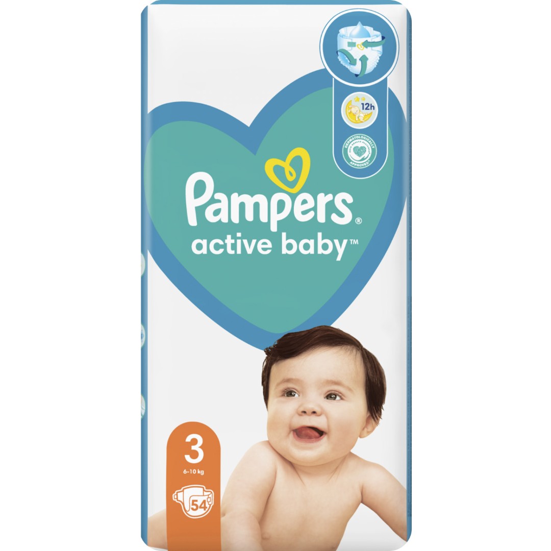 Подгузники Pampers Active Baby Midi 6-10 кг 54шт. №1 Подгузники Pampers Active Baby Midi 6-10 кг 54шт. №1