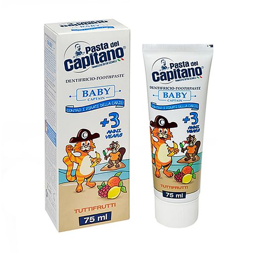 *Зубная паста Pasta del Capitano детская BABY 3+ TuttiFrutti 75 мл *Зубная паста Pasta del Capitano детская BABY 3+ TuttiFrutti 75 мл