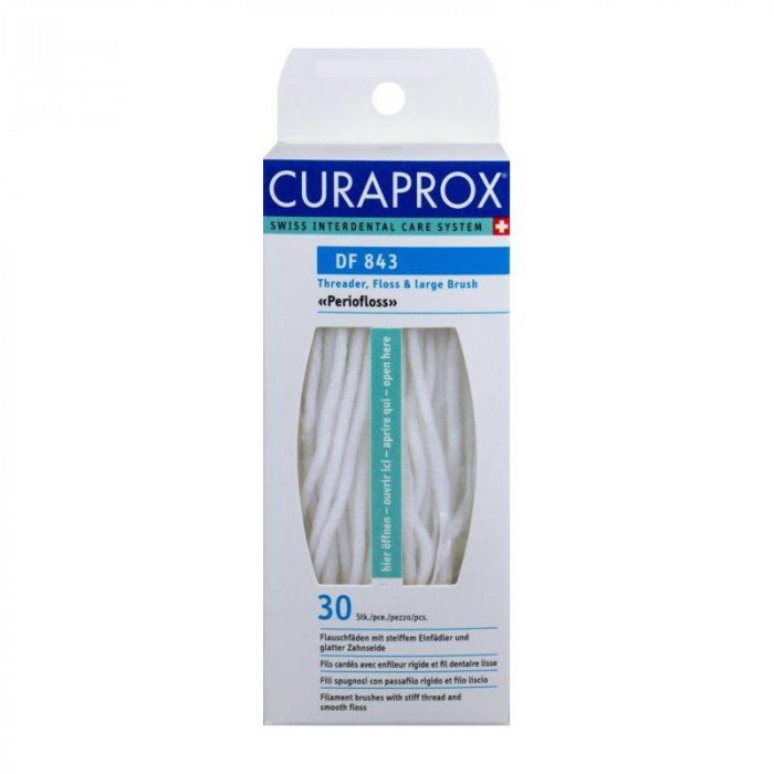*Зубна нитка Curaprox DF 843 нейлонова 3 в 1 PERIO 70см