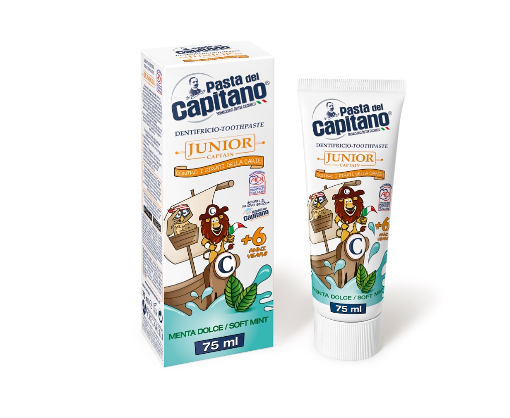 *Зубная паста Pasta del Capitano детская JUNIOR 6+ Сладкая мята 75 мл *Зубная паста Pasta del Capitano детская JUNIOR 6+ Сладкая мята 75 мл