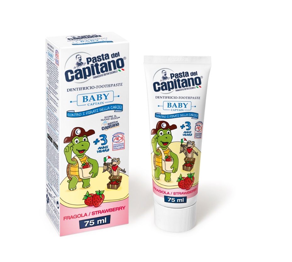 *Дитяча зубна паста Pasta del Capitano від 3 років Зі смаком полуниці 75 мл