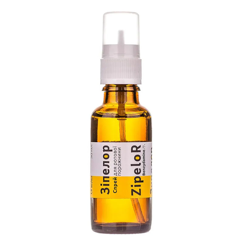 Зіпелор спрей 1,5 мг/мл по 30 мл у пластиковому флаконі