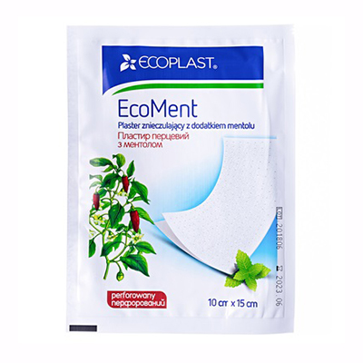 *Лейкопластир ECOPLAST Перцевий з ментолом перфорований10*15см