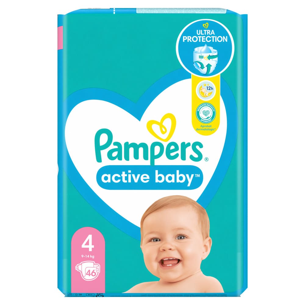 Подгузники Pampers Active Baby Maxi 9-14 кг 46шт. №1 Подгузники Pampers Active Baby Maxi 9-14 кг 46шт. №1