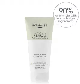 Маска Byphasse глиняна для обличчя проти недоліків шкіри для комбінованої та масної шкіри 150 мл