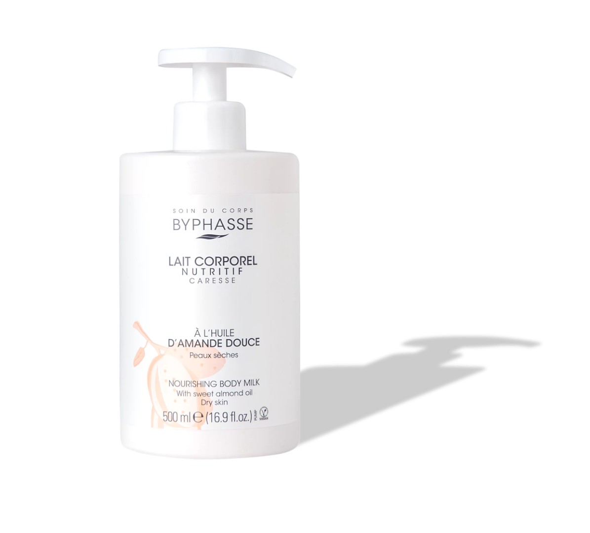 Молочко Byphasse для тіла Мигдаль Інтенсивний догляд для сухої шкіри 500мл