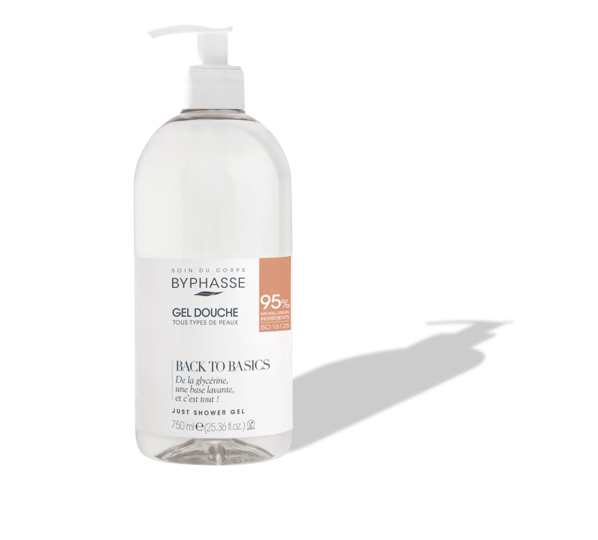 Гель Byphasse BACK TO BASICSдля душу для всіх типів шкіри (помпа) 750 мл