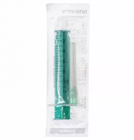 Шприц 2-х комп. Injekt Luer Duo с 1-й иглой 21G (0,8x40мм) 10мл №1 B.Braun