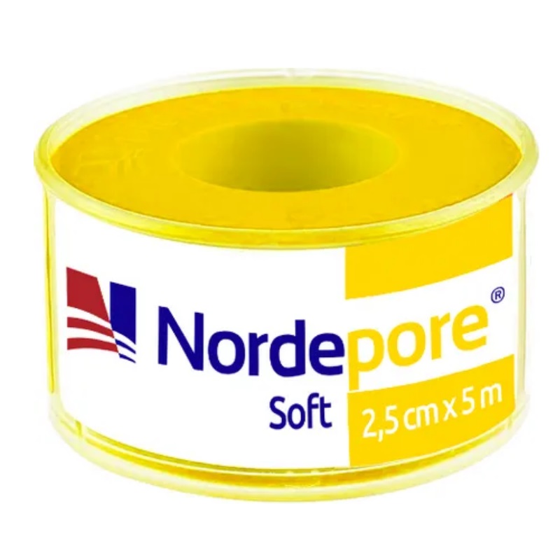 *Лейкопластир NORDEPLAST НордеПор медичний нетканий котушка 2,5см*5м (пластик)