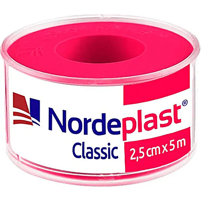 *Лейкопластир NORDEPLAST НордеПласт медичний тканий котушка 2,5см*5м (пластик)