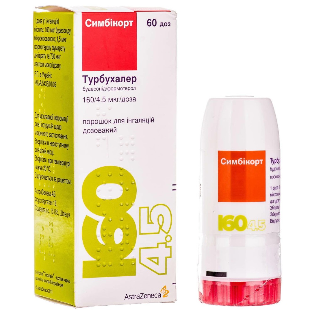 Симбікорт порошок 160 мкг/4.5 мкг по 60 доз в інгаляторі