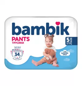 Bambik подгузники-трусики детские 5 (12-17кг) 34шт