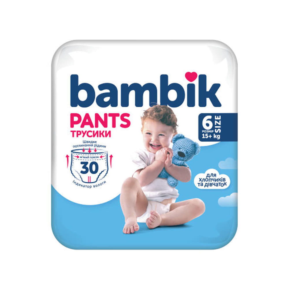 Bambik подгузники-трусики детские 6 (15+кг) 30шт Bambik подгузники-трусики детские 6 (15+кг) 30шт