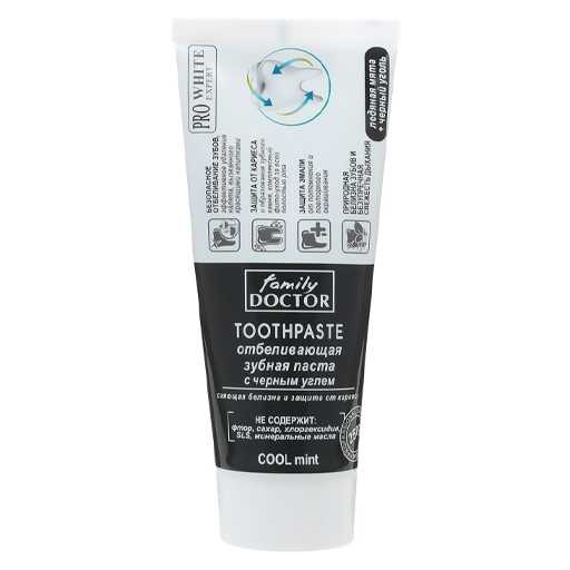 *Family Doctor зубна паста відбілююча з чорним вугіллям 250г