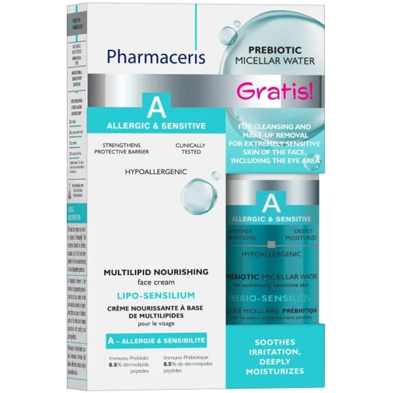 *Набір Pharmaceris А Крем Lipo-Sensilium мультиліпідний 50мл + Міцел. вода Prebio-Sensilique 100мл