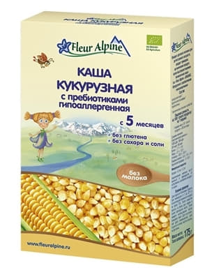 *Fleur Alpine каша безмолочная кукурузная с пребиотиками ГА 5+ 175г