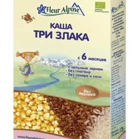 *Fleur Alpine каша безмолочная три злака 6+ 175г