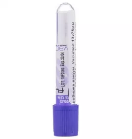 *Пробірка вак. Vacumed 13*75 мм з К3 ЕДТА стер. 4 мл (фіол. пробка) №1