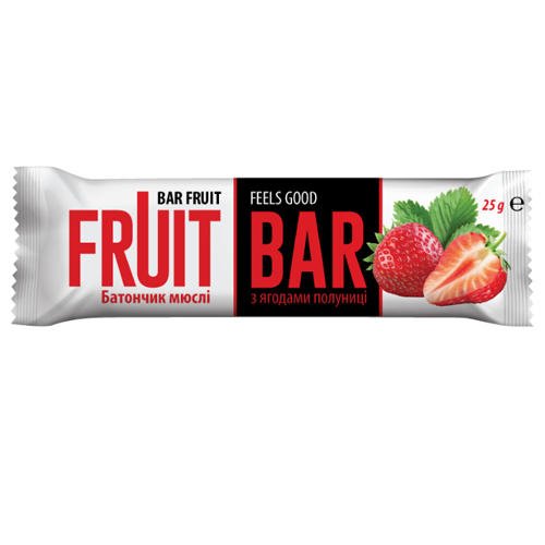 *Батончик-мюслі Fruit Bar полуниця 25г