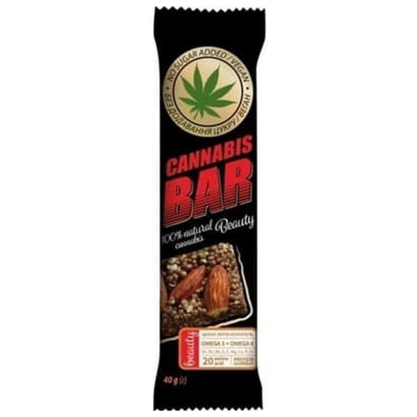 Батончик-мюсли Cannabis Bar с миндалем + семена каннабиса 40 г Батончик-мюсли Cannabis Bar с миндалем + семена каннабиса 40 г