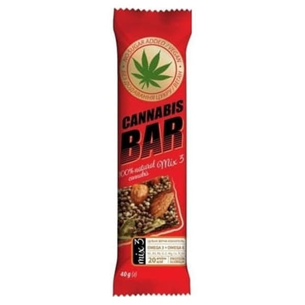 *Cannabis Bar БАТОНЧИК-МЮСЛИ С ОРЕХАМИ + СЕМЕНА КАННАБИСА 40 г