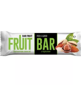 *Батончик-мюслі Fruit Bar з горіхами 25г